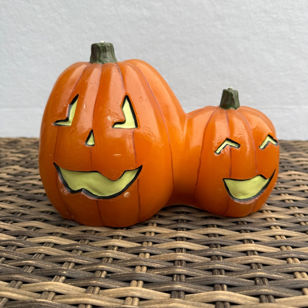 Vintage Bath & Body Works White Barn Double Pumpkin Halloween Candle Unburned